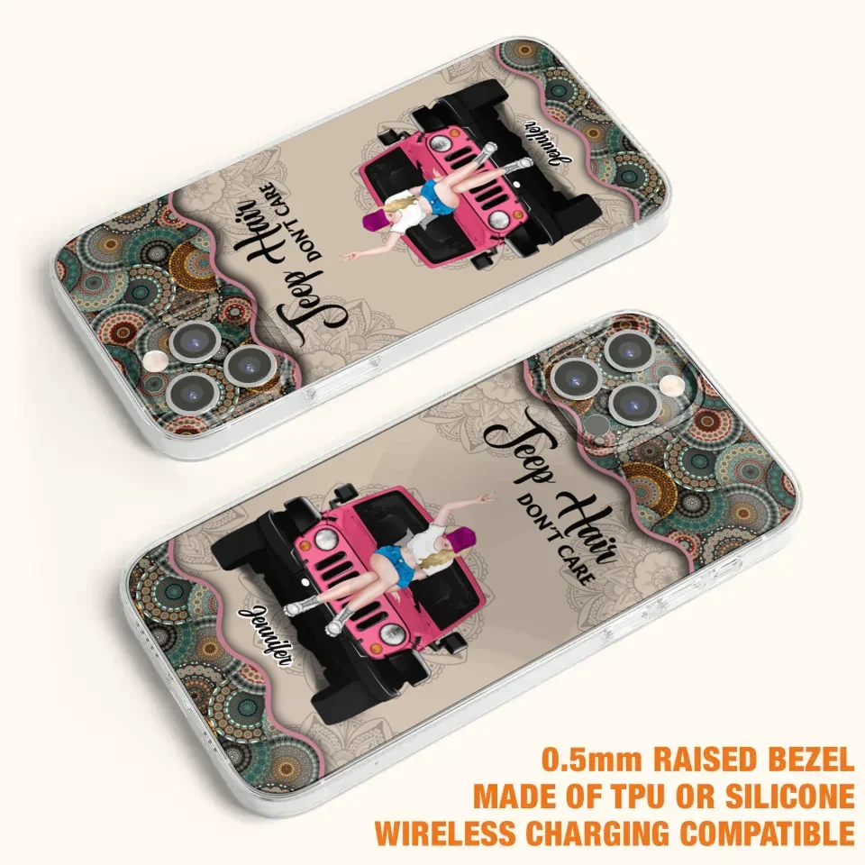 Custom Personalized Off-road Girl Phone Case - Upto 4 Dogs - Gift Idea For Dog/Off-road Lovers - Case for iPhone/Samsung