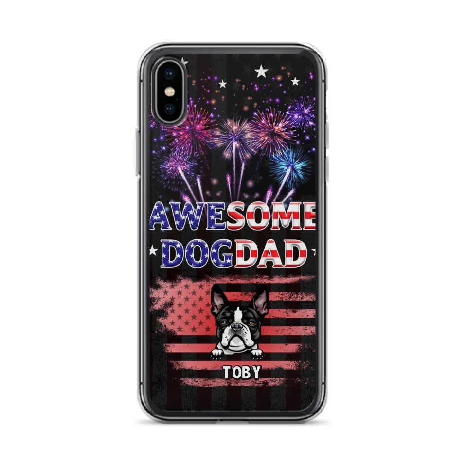 Custom Personalized Dog Dad Phone Case - Gift Idea For Father's Day/Dog Lovers - Up To 6 Dogs - Awesome Dog Dad - Cases For Iphone And Samsung