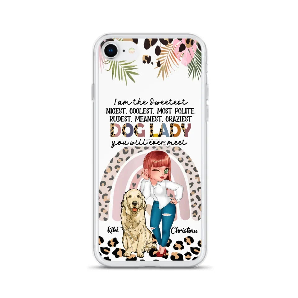 Custom Personalized Dog Mom Chibi Phone Case- Up to 4 Dogs - Gift For Dog Lover - I Am The Craziest Dog Mom - Case For iPhone & Samsung