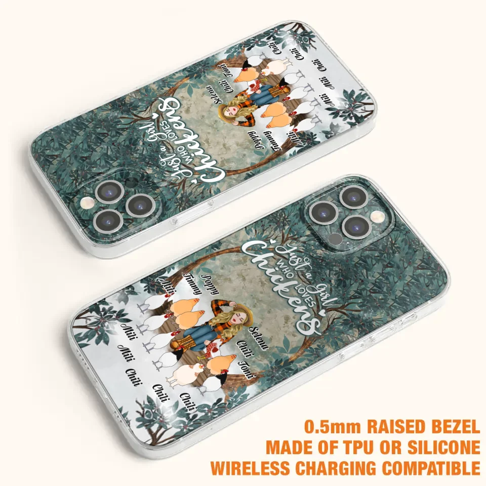 Custom Personalized Just A Girl Who Loves Chickens Phone Case - Girl With Upto 10 Chickens - Case For iPhone And Samsung