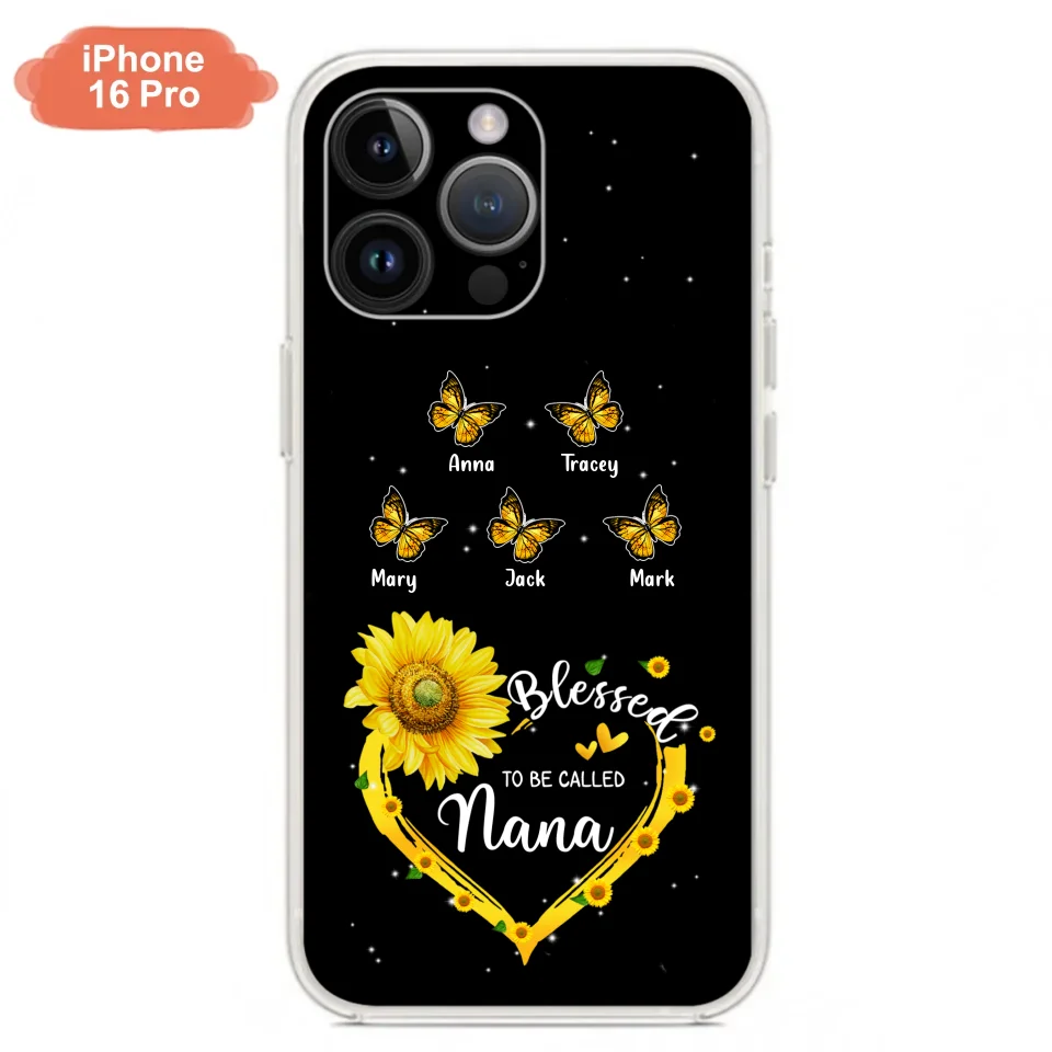 Custom Personalized Grandma Butterfly Phone Case For iPhone and Samsung - Gift Idea For Grandma - Blessed To Be Called Grandma