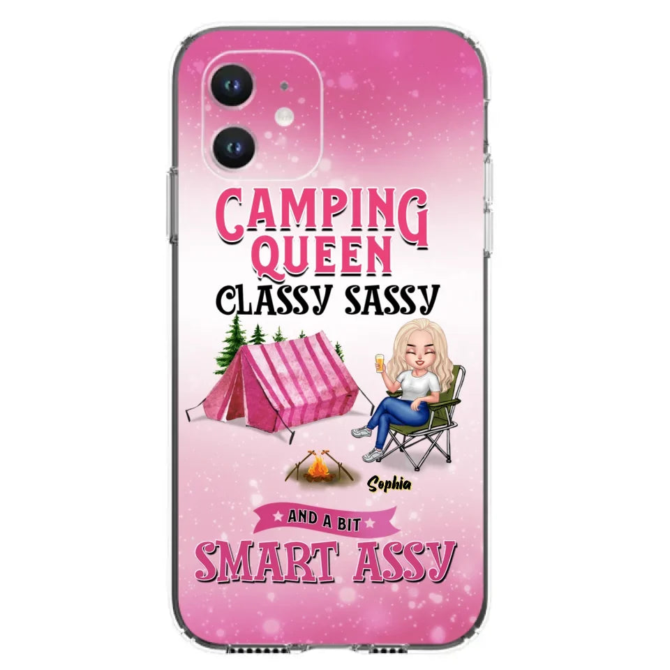 Custom Personalized Camping Queen Phone Case - Gift Idea For Camping Lovers/Mother's Day - Camping Queen Classy Sassy And A Bit Smart Assy - Cases For iPhone And Samsung