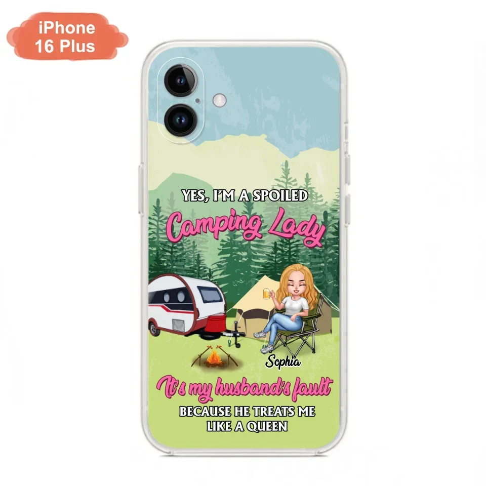 Custom Personalized Camping Lady Phone Case -  Gift Idea For Camping Lovers - Cases For iPhone/Samsung
