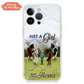 Personalized Horse Lady Phone Case for iPhone/ Samsung - Gift Idea For Horse Lovers with up to 4 Horses - Just A Girl Who Loves Horses