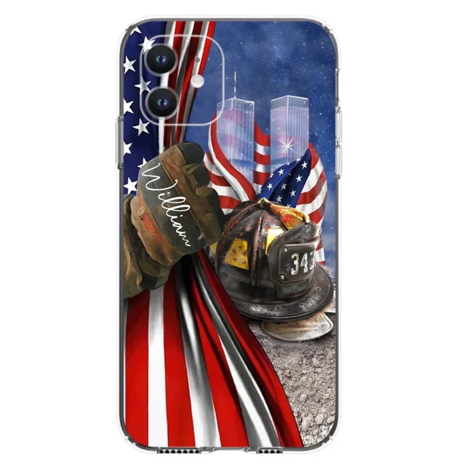 Personalized Fire Fighter Phone Case - Gift Idea For 4th Of July Day - Cases For iPhone And Samsung