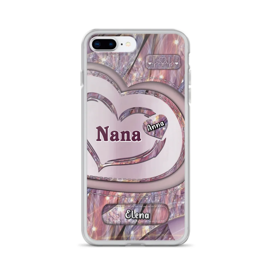 Custom Personalized Grandma With Sweet Heart Kids Phone Case  - With Up To 9 Kids - Best Gift Idea For Grandma - Cases For iPhone & Samsung