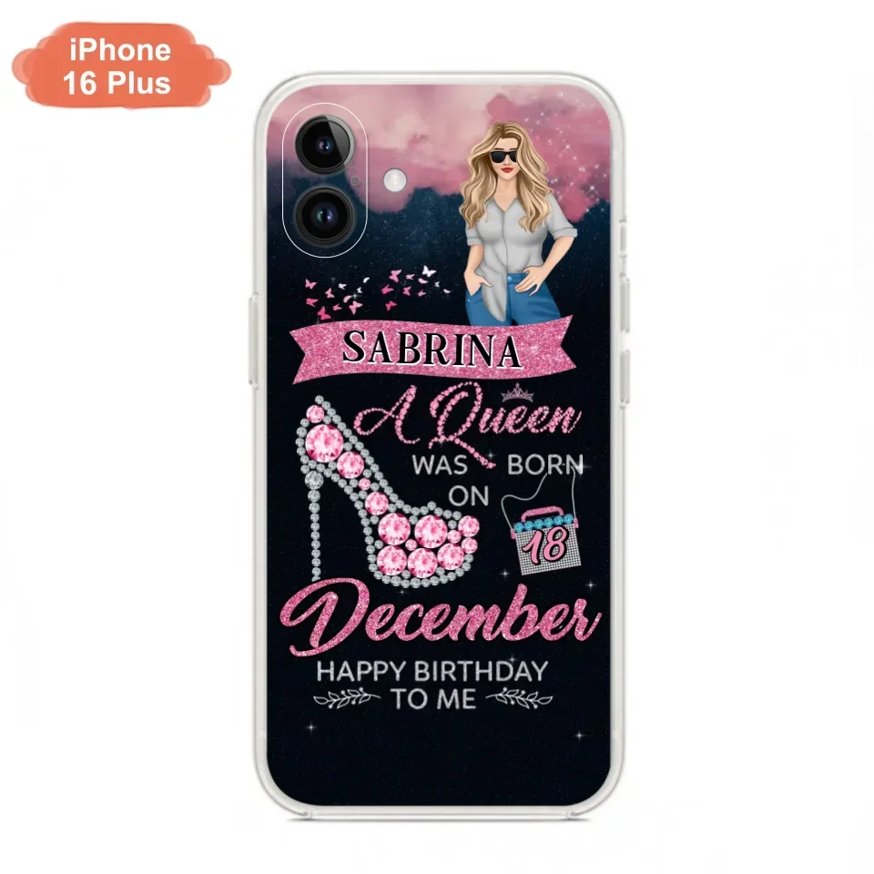 Custom Personalized Birthday Queen Phone Case - Gift Idea For Friends/Birthday - A Queen Was Born - Case for iPhone/Samsung