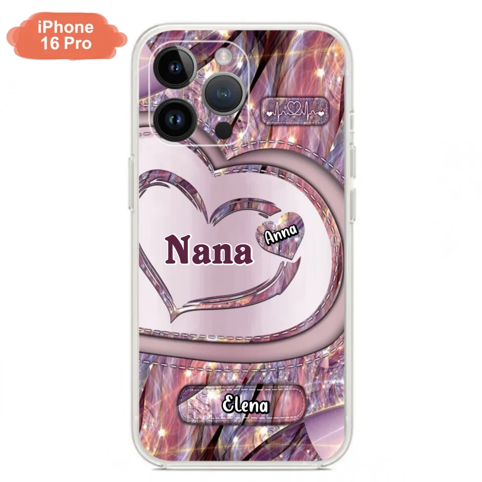 Custom Personalized Grandma With Sweet Heart Kids Phone Case  - With Up To 9 Kids - Best Gift Idea For Grandma - Cases For iPhone & Samsung