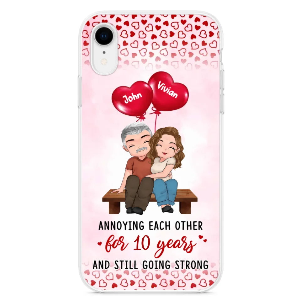 Custom Personalized Couple Phone Case - Gift Idea For Couple - Mother's Day Gift For Wife From Husband - Annoying Each Other For 15 Years And Still Going Strong - Case For iPhone & Samsung