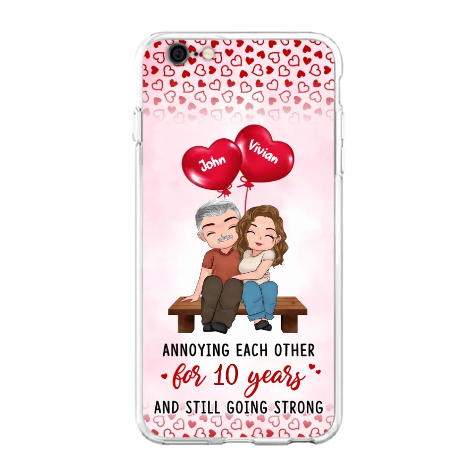 Custom Personalized Couple Phone Case - Gift Idea For Couple - Mother's Day Gift For Wife From Husband - Annoying Each Other For 15 Years And Still Going Strong - Case For iPhone & Samsung