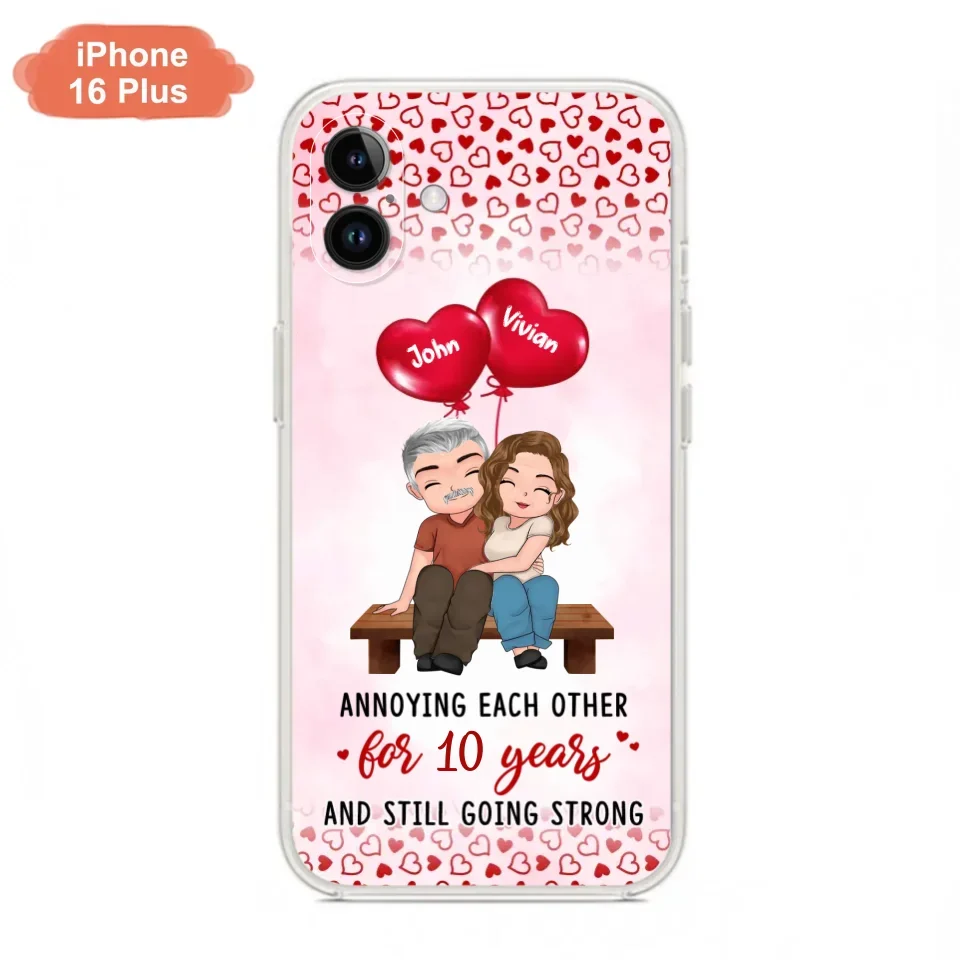 Custom Personalized Couple Phone Case - Gift Idea For Couple - Mother's Day Gift For Wife From Husband - Annoying Each Other For 15 Years And Still Going Strong - Case For iPhone & Samsung