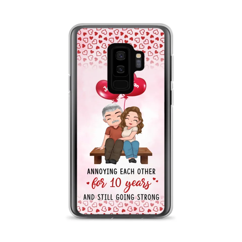 Custom Personalized Couple Phone Case - Gift Idea For Couple - Mother's Day Gift For Wife From Husband - Annoying Each Other For 15 Years And Still Going Strong - Case For iPhone & Samsung