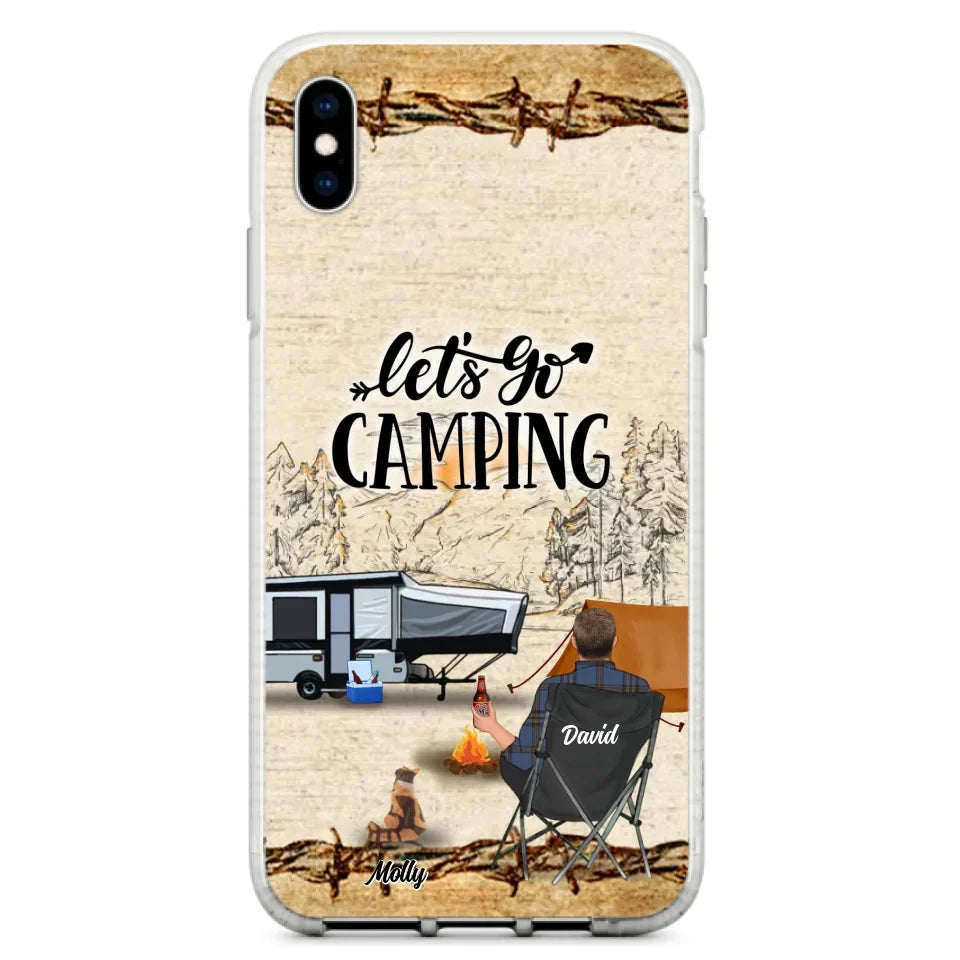 Custom Personalized Camping Phone Case - Gift Idea For Camping Lovers - Couple/Single Man/Woman With Upto 6 Pets - Let's Go Camping - Cases For iPhone & Samsung
