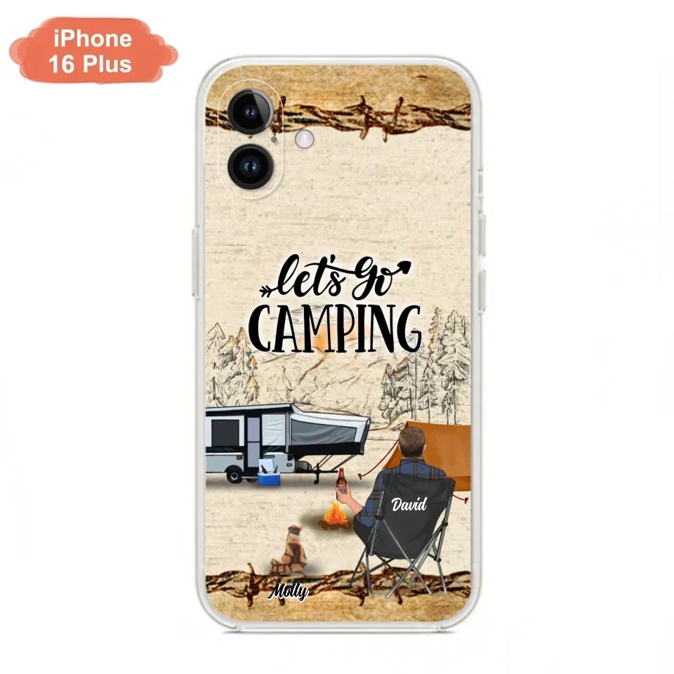 Custom Personalized Camping Phone Case - Gift Idea For Camping Lovers - Couple/Single Man/Woman With Upto 6 Pets - Let's Go Camping - Cases For iPhone & Samsung