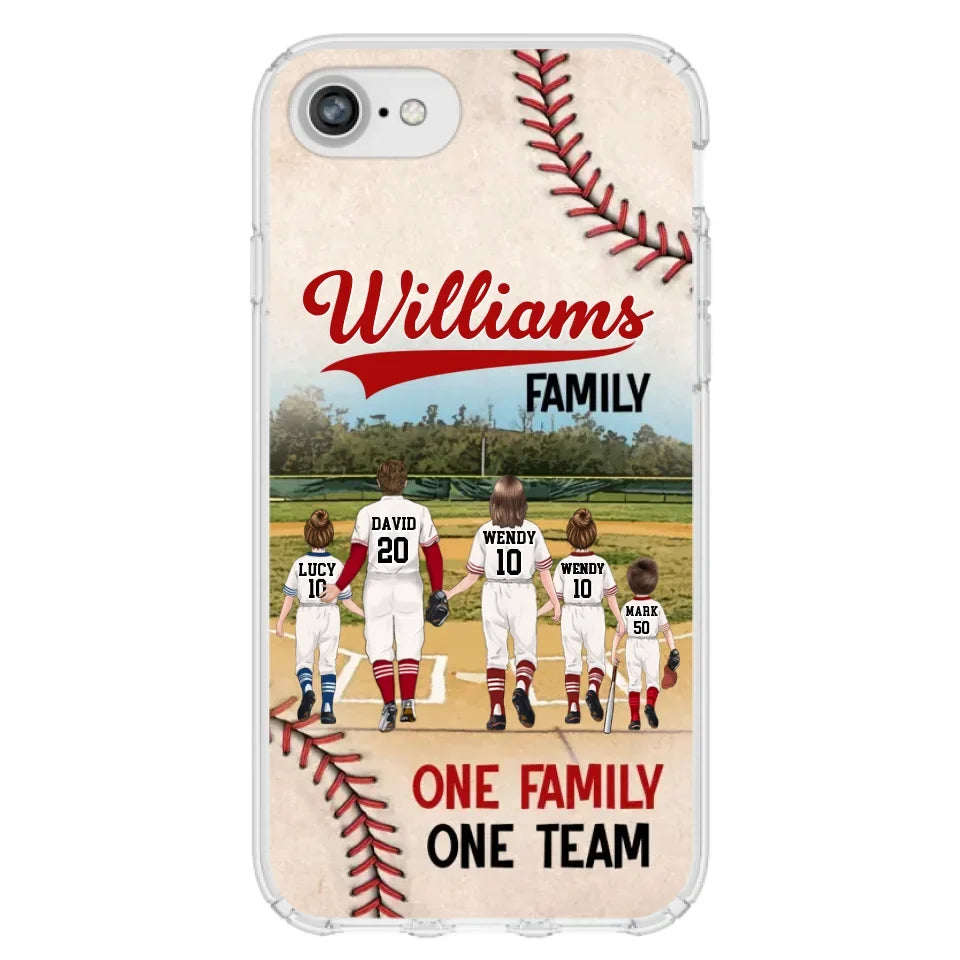 Personalized Baseball Family Phone Case - Up to 3 Children - Valentine's Day/Birthday/Anniversary Gift For Husband & Wife - One Family One Team - Case for iPhone/Samsung
