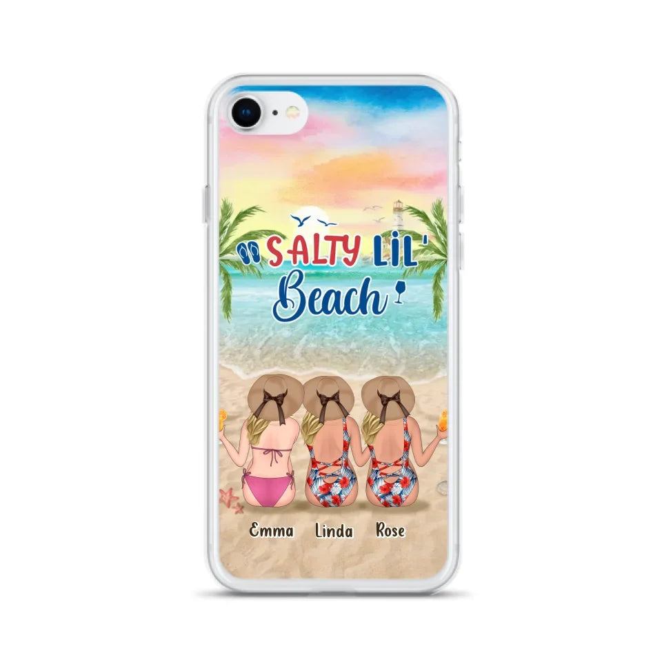 Personalized Beach Girls Phone Case - Up to 3 Girls - Gift Idea For Friends/Sisters - Salty Lil' Beach - Case For iPhone And Samsung