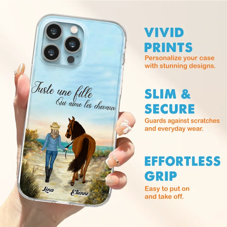 Étuis De Téléphone Personnalisés Pour Une Fille Qui Aime Les Chevaux - Cadeaux Personnalisés Pour Les Amoureux Des Chevaux - Jusqu'À 6 Chevaux - Juste Une Fille Qui Aime Les Chevaux