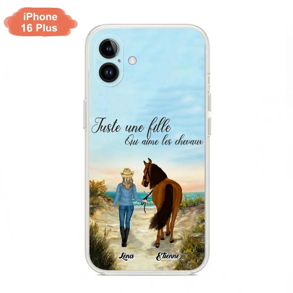 Étuis De Téléphone Personnalisés Pour Une Fille Qui Aime Les Chevaux - Cadeaux Personnalisés Pour Les Amoureux Des Chevaux - Jusqu'À 6 Chevaux - Juste Une Fille Qui Aime Les Chevaux