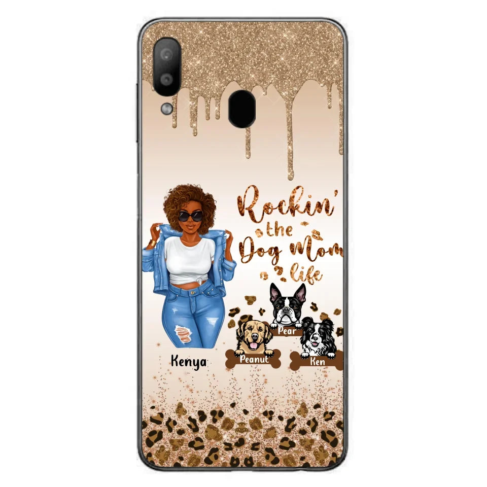 Custom Personalized Dog Mom Phone Case - Up to 3 Dogs - Rockin' The Dog mom Life