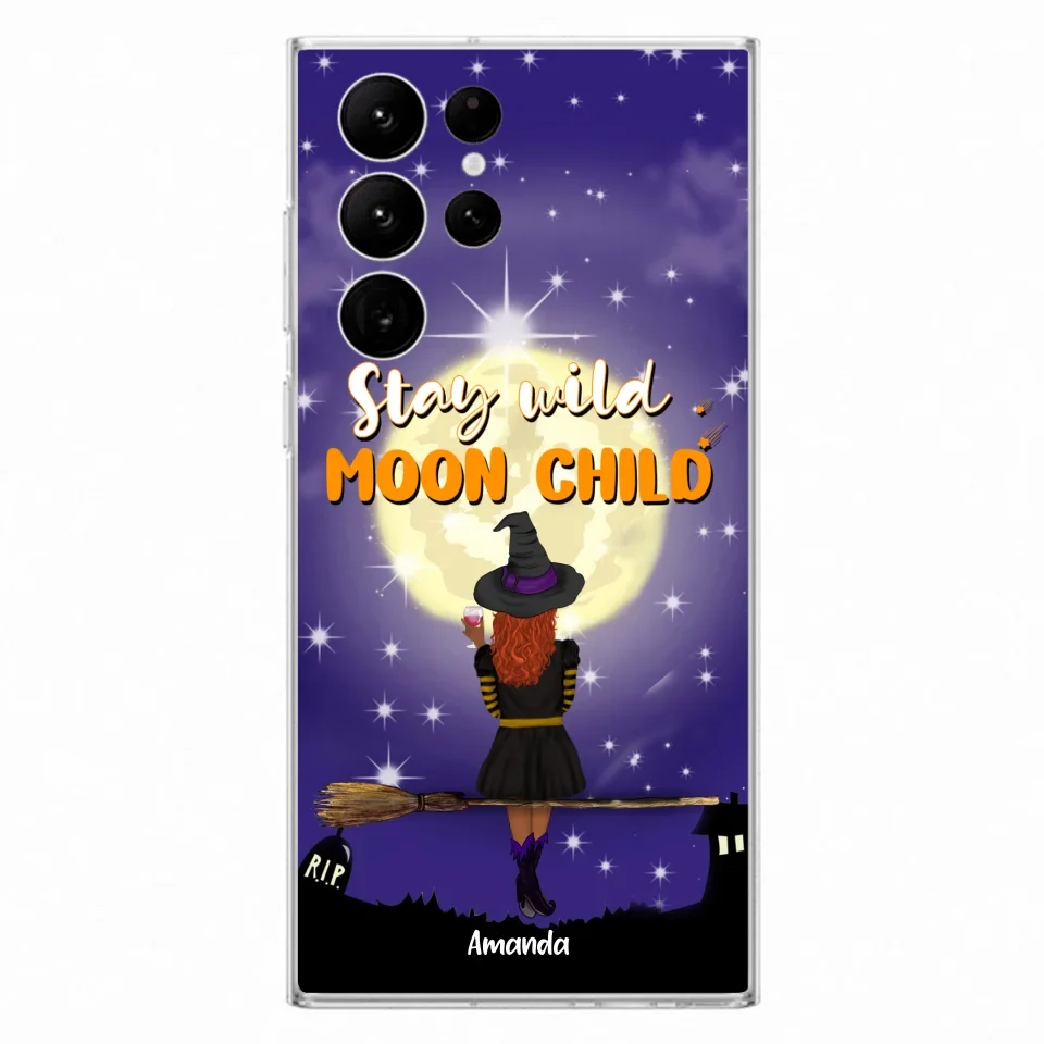 Custom Personalized Witchy Phone Case - Up to 3 Pets- Stay Wild Moon Child - Phone Case For iPhone, Samsung - OCEL9Z