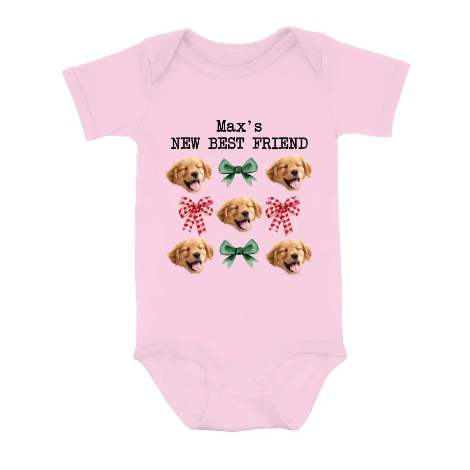 Personalized Coquettee Baby Onesie - Gift Idea For Christmas/Dog Lover - Upload Dog's Face - New Best Friend