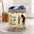 Personalized Horse Girl Laundry Basket - Up to 4 Horses - Gift Idea For Horse Lovers - Never Walk Alone