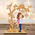 Personalized Couple Kissing 2 Layered Wooden Art - Gift Idea For Couple