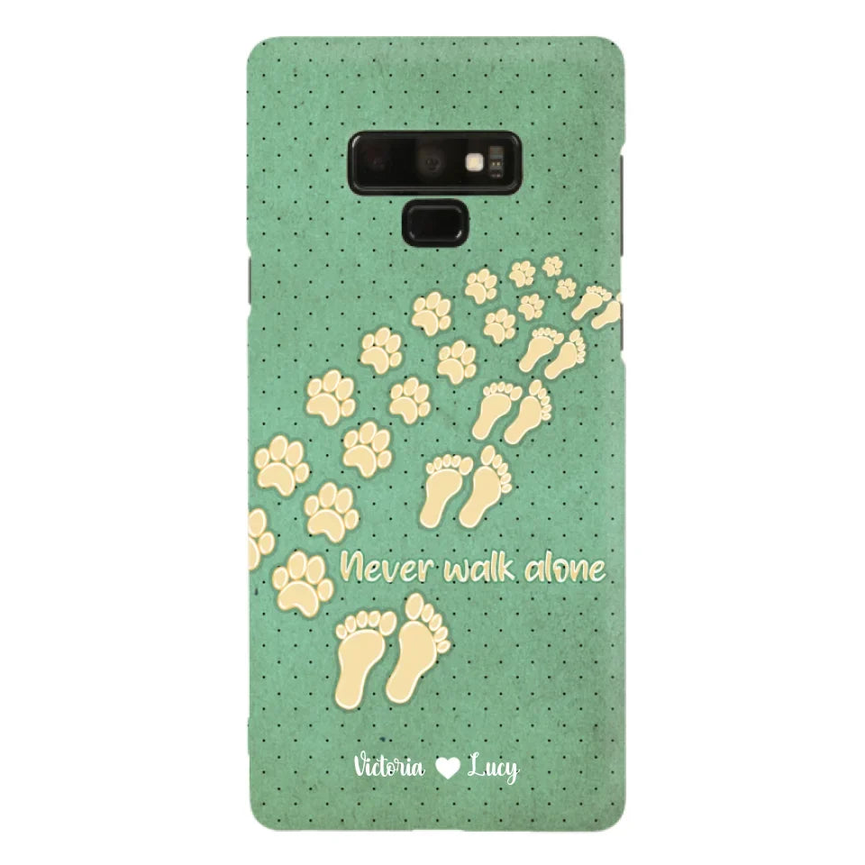 Personalized Dogs's Paws Phone Case - Best Gift Idea For Dog Lovers With Up to 3 Dogs's Paws - Never Walk ALone - Case For iPhone, Samsung And Xiaomi