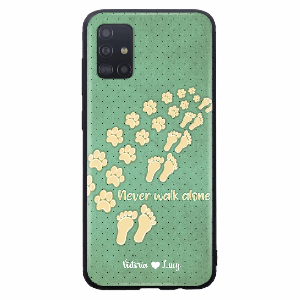 Personalized Dogs's Paws Phone Case - Best Gift Idea For Dog Lovers With Up to 3 Dogs's Paws - Never Walk ALone - Case For iPhone, Samsung And Xiaomi
