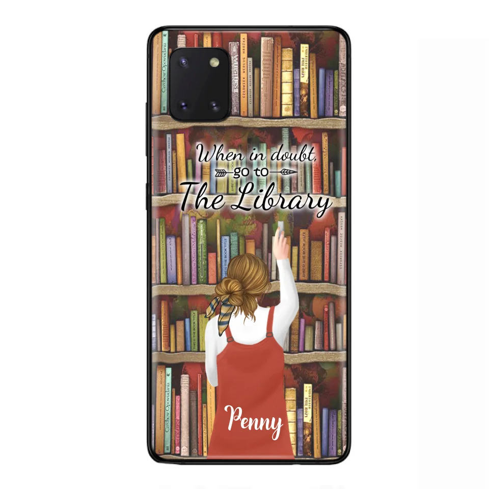 Personalized Reading Girl/ Reading Hobby Phone Case - Best Gift For Reading Girls - When in doubt, go to the library  - 7AZ0EJ