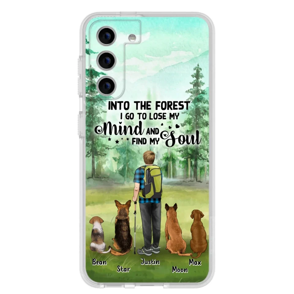 Custom Personalized Solo Trekking Woods  With Pets Phone Case - Upto 4 Pets - Case For iPhone and Samsung - 6CIAJ9