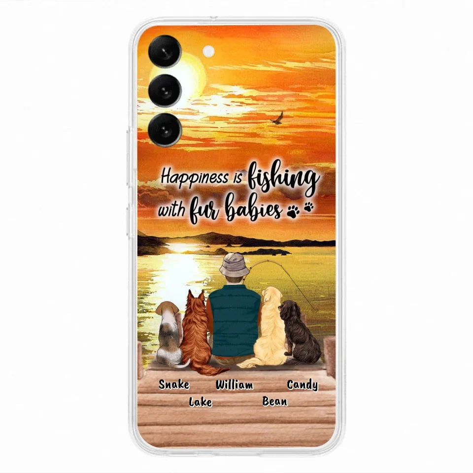 Custom Personalized Fishing Man/Woman Phone Case - Upto 4 Pets - Phone Case For iPhone and Samsung - 4TC88X
