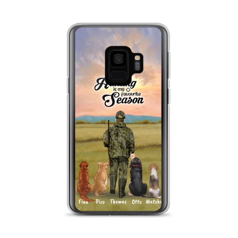 Personalized Hunting Phone Case - Man/Woman With Upto 4 Dogs - Phone Case For iPhone And Samsung - 4168OK