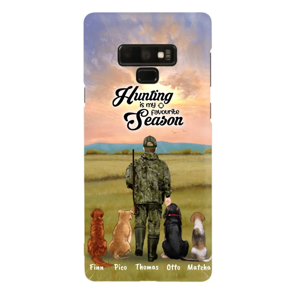 Personalized Hunting Phone Case - Man/Woman With Upto 4 Dogs - Phone Case For iPhone And Samsung - 4168OK