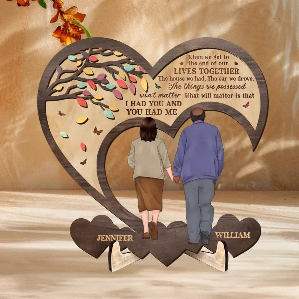 Personalized Couple 2 Layered Wooden Sign - Gift Idea For Couple - When We Get To The End Of Our Lives Together