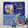 Custom Memorial Dog Quilt/Fleece Throw Blanket - Up to 3 Dogs - Memorial Gift Idea For Dog Mom - Don't Cry For Me Mom! I Am Ok!