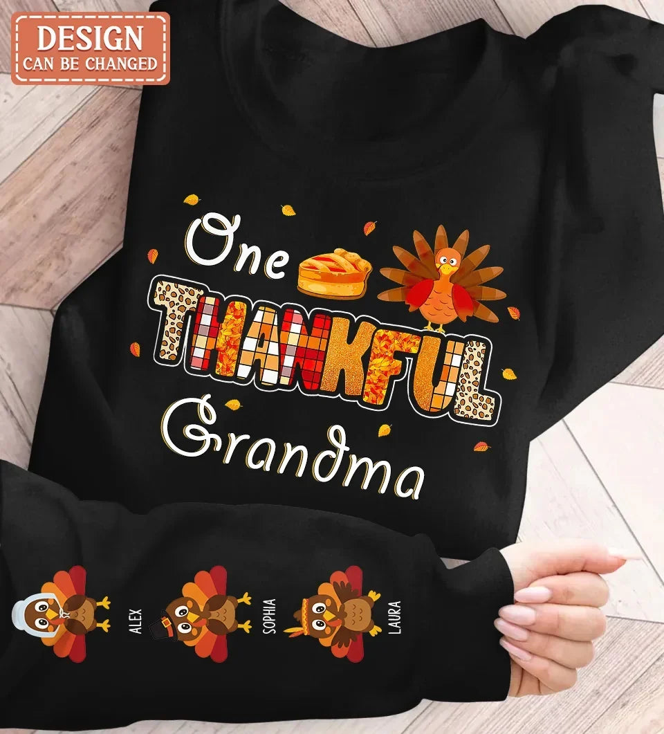 Personalized Grandma AOP Sweater - Up to 8 Kids - Gift Idea To Grandma/Mom - One Thankful Grandma