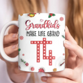 Personalized Grandma Coffee Mug - Christmas Gift Idea For Grandma/Grandkid - Grandkids Make Life More Grand