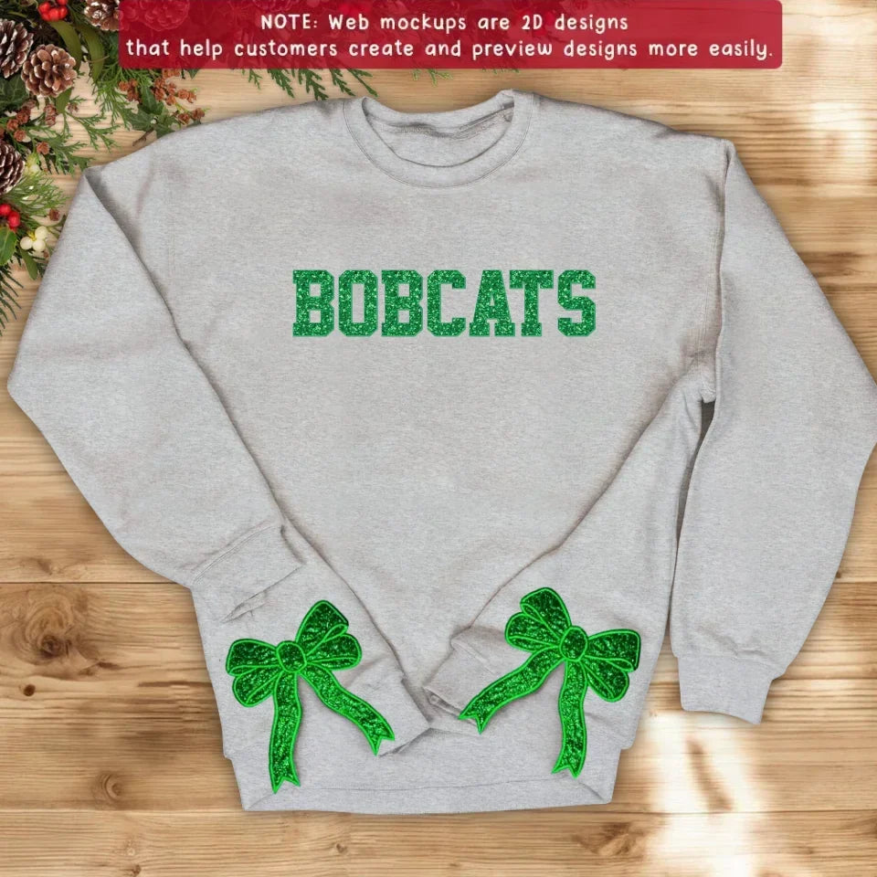 Custom Personalized Name Side Bow Embroidered Sweatshirt