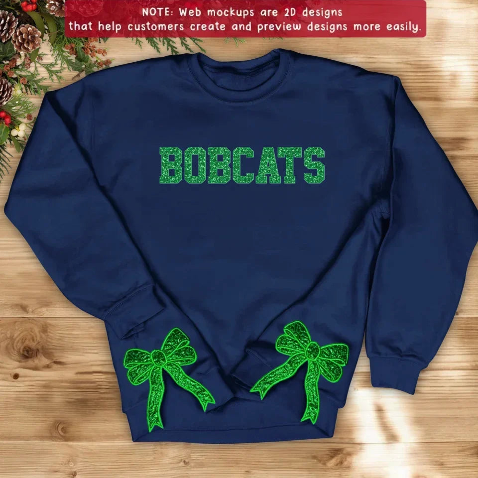 Custom Personalized Name Side Bow Embroidered Sweatshirt