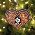 Personalized Christmas Pet Wooden Ornament - Christmas Gift Idea For Dogs/Cat Lover - Up to 3 Dog, Cats - Our 1st Christmas In Our Forever Home
