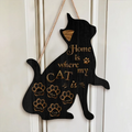 Personalized Cat Wooden Sign - Gift Idea For Cat Owners - Home Is Where My Cat Is