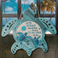 Personalized Couple Turtle Wooden Sign - Gift Idea For Couple - As The Ocean Has No End, So Does My Love For You