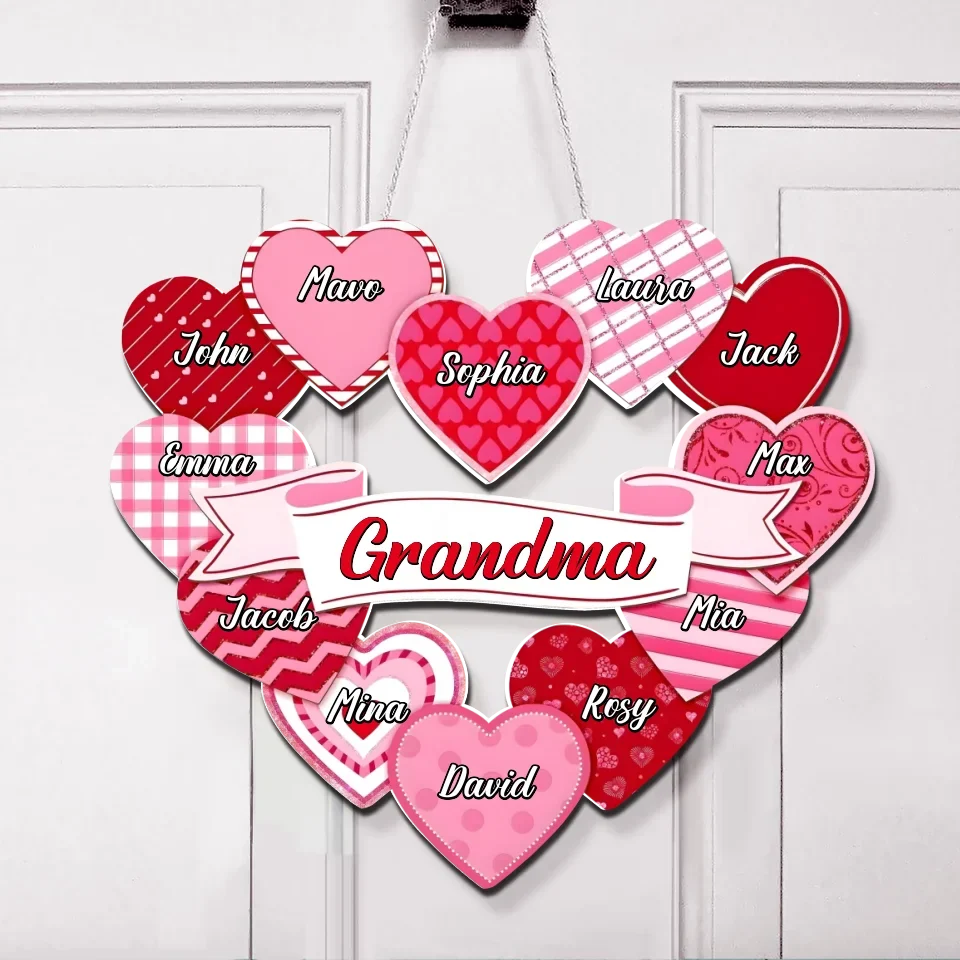 Personalized Grandma Wooden Sign - Mother's Day Gift Idea with up to 12 Kids - Custom Names