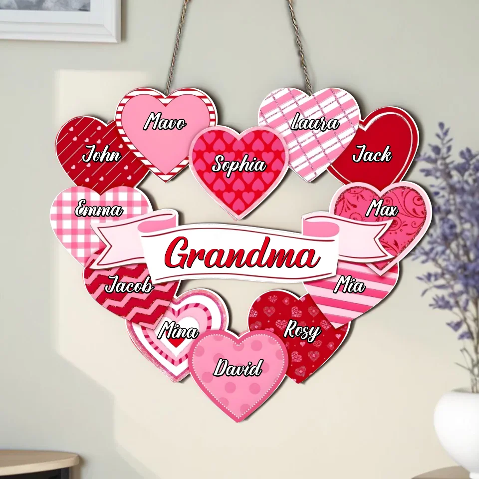 Personalized Grandma Wooden Sign - Mother's Day Gift Idea with up to 12 Kids - Custom Names