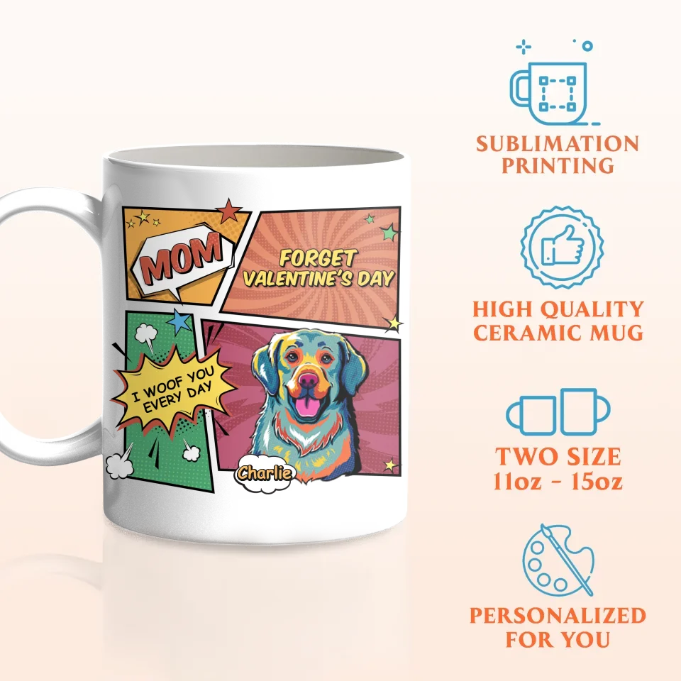 Personalized Dog Coffee Mug - Gift Idea For Dog Lover - Mom Forget Valentine's Day