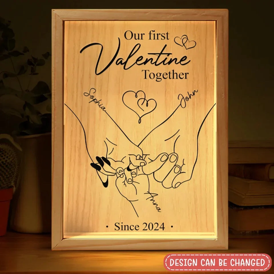 Personalized Couple Frame Light Box - Valentines Gift Idea For Couple - Our First Valentine Together