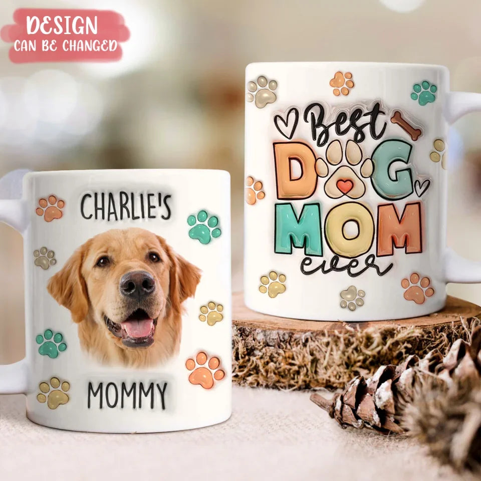 Personalized Dog Mom Coffee Mug - Gift Idea For Dog Lover - Upload Dog Photo - Best Dog Mom Ever