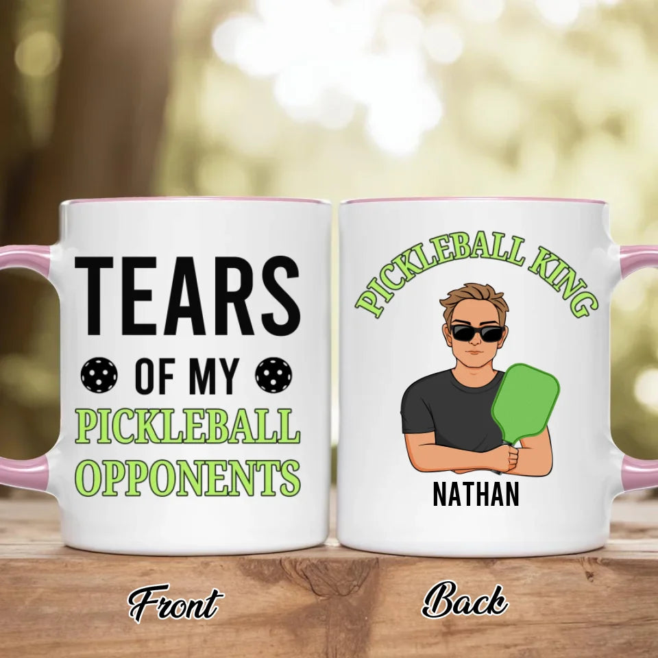 Personalized Pickleball Accent Mug - Gift Idea For Pickleball Lover - Tears Of My Pickleball Opponents
