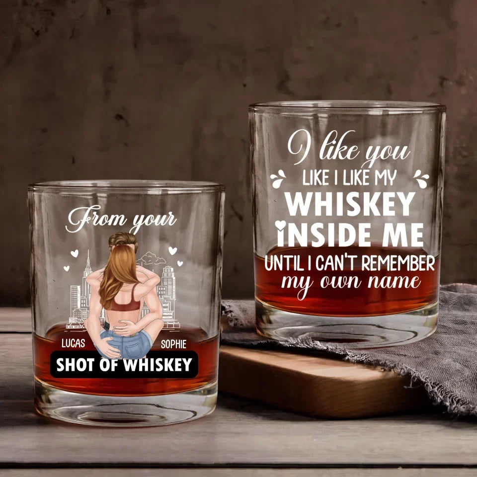 Personalized Couple Whiskey Glass - Gift Idea For Couple/Valentine/Husband/Him - From Your Shot Of Whiskey